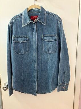 L.limited Blue Denim Shirt Jacket - Lightweight Workwear Style